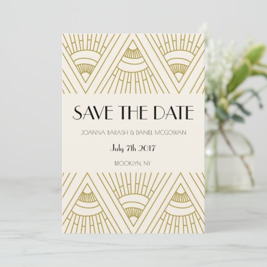 Boho Gatsby slaat de datum op Save The Date (Staand voorkant)