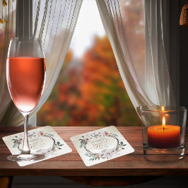 Boho gedempte herfst bloem bruiloft borrel kartonnen onderzetters