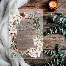 Boho gedempte Herfst Bloemen Herfst in Liefde Vrij Acryl Uitnodigingen