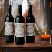 Boho gedempte herfst bloemige bruids-shower wijn etiket