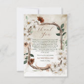 Boho gedempte herfst bloemige 'Verliefd worden' Br Bedankkaart (Voorkant)