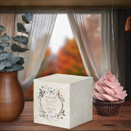 Boho gedempte herfst bloemrijke bruidsdouche bedankdoosjes