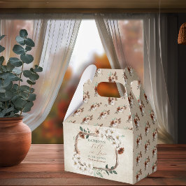 Boho gedempte herfst bloemrijke bruiloft feest bedankdoosjes
