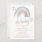 Boho  Gedempte Regenboog Baby Shower Kaart (Voorkant)