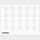 Boho  Gedempte Regenboog Baby Shower Ronde Sticker (Vel)