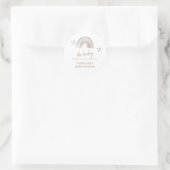Boho  Gedempte Regenboog Baby Shower Ronde Sticker (Tas)