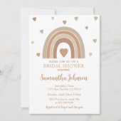Boho gedempte regenboog bruiloftsfeest uitnodiging (Voorkant)