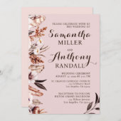 Boho gedempte Waterverf bloemen bruiloft uitnodigi Kaart (Voorkant / Achterkant)