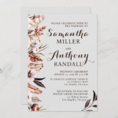 Boho gedempte Waterverf bloemen bruiloft uitnodigi Kaart (Voorkant / Achterkant)