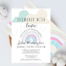 Boho gedoucht met liefde regenboog Baby shower Kaart