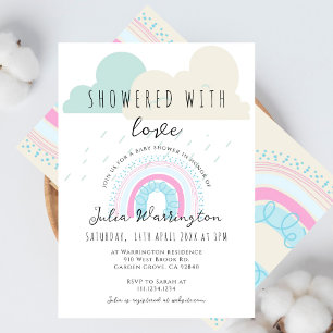 Boho gedoucht met liefde regenboog Baby shower Kaart