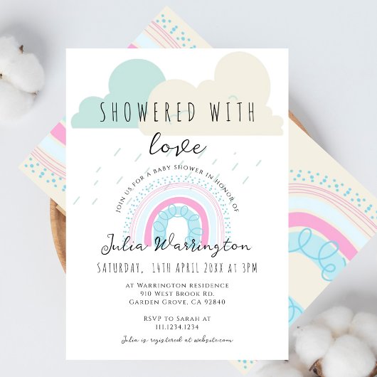 Boho gedoucht met liefde regenboog Baby shower Kaart