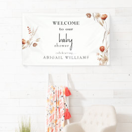 Boho Gedroogd Bloemen Baby shower Spandoek