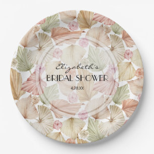 Boho gedroogde bladeren en bloemen Bruidscadeau Papieren Bordje