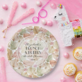 Boho gedroogde bladeren en bloemen Bruidsdiner Papieren Bordje (Feest)