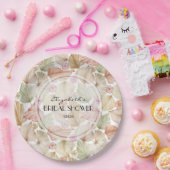 Boho gedroogde bladeren en bloemen Bruidsdouche Papieren Bordje (Feest)