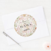 Boho gedroogde bladeren en bloemen Bruidsdouche Ronde Sticker (Envelop)