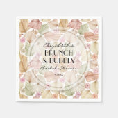 Boho gedroogde bladeren en bloemen Bruidsdouche Servet (Voorkant)