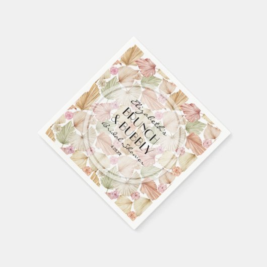 Boho gedroogde bladeren en bloemen Bruidsdouche Servet (Hoek)