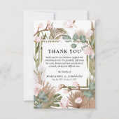 Boho gedroogde bladeren, Pampas & Roze Orchidee ro Bedankkaart (Voorkant)