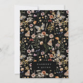 Boho gedroogde bloem wilde bloem bruiloft uitnodig kaart (Achterkant)