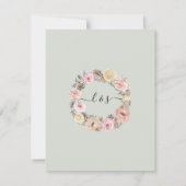 Boho Gedroogde Bloemen Blush Roos Gold Wedding Det Kaart (Achterkant)