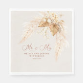 Boho gedroogde bloemen en Pampas gras bruiloft Servet (Voorkant)