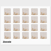 Boho gedroogde bloemen herfst bruiloft vierkante sticker (Vel)