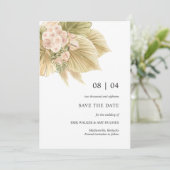 Boho Gedroogde Bloemen Pampas Palm Natuurlijke Huw Save The Date (Staand voorkant)