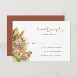 Boho Gedroogde Botanicals Waterverf Bruiloft RSVP 