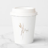 Boho Gedroogde Botanische Douche Gepersonaliseerd Papieren Bekers (Voorkant)