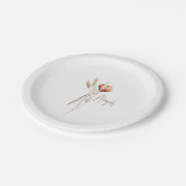 Boho Gedroogde Botanische Douche Gepersonaliseerd Papieren Bordje (Gekanteld)