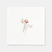 Boho Gedroogde Botanische Douche Gepersonaliseerd Servet (Voorkant)