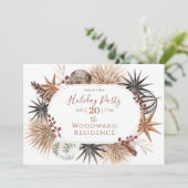 Boho-gedroogde botanische feestdagen kaart (Staand voorkant)