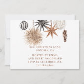 Boho-gedroogde botanische feestdagen kaart (Achterkant)