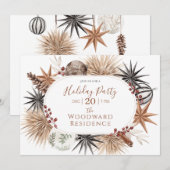 Boho-gedroogde botanische feestdagen kaart (Voorkant / Achterkant)