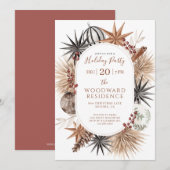 Boho-gedroogde botanische feestviering kaart (Voorkant / Achterkant)