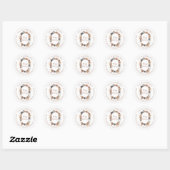 Boho Gedroogde Botanische Kerstfeest Ronde Sticker (Vel)