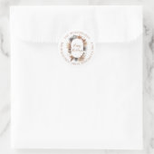 Boho Gedroogde Botanische Kerstfeest Ronde Sticker (Tas)