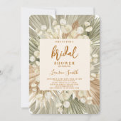 Boho gedroogde handpalmen lunaria Vrijgezellenfees Kaart (Voorkant)