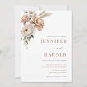 Boho Gedroogde Herfst Floral Minimal Alles in één  Kaart (Voorkant)