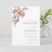 Boho Gedroogde Herfst Floral Minimal Alles in één  Kaart (Staand voorkant)