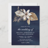 Boho Gedroogde Palm Bloemen Alles in Een Marine Hu Kaart (Voorkant)