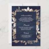 Boho Gedroogde Palm Bloemen Alles in Een Marine Hu Kaart (Achterkant)