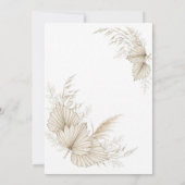 Boho gedroogde palm bruiloft uitnodiging (Achterkant)