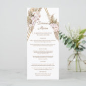 Boho Gedroogde Palm Leaf Pampas Gras Gouden Boog D Menu (Staand voorkant)