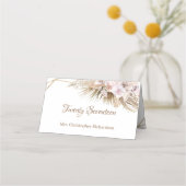 Boho Gedroogde Palm Pampas Grass Gold Arch Stoffig Plaatskaartje (Achterkant)