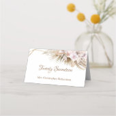 Boho Gedroogde Palm Pampas Grass Gold Arch Stoffig Plaatskaartje (Voorkant)