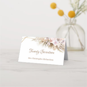 Boho Gedroogde Palm Pampas Grass Gold Arch Stoffig Plaatskaartje