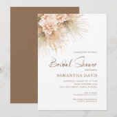 Boho Gedroogde palmbladeren Perzik Bloemen Vrijgez Kaart (Voorkant / Achterkant)